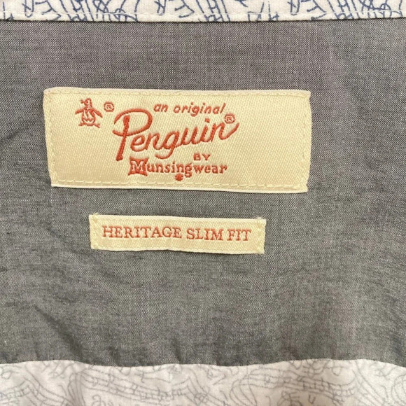 Penguin by Munsingwear Men's Button Up Shirt 16.5 32/33 Heritage Slim Fit Cotton - Picture 3 of 10